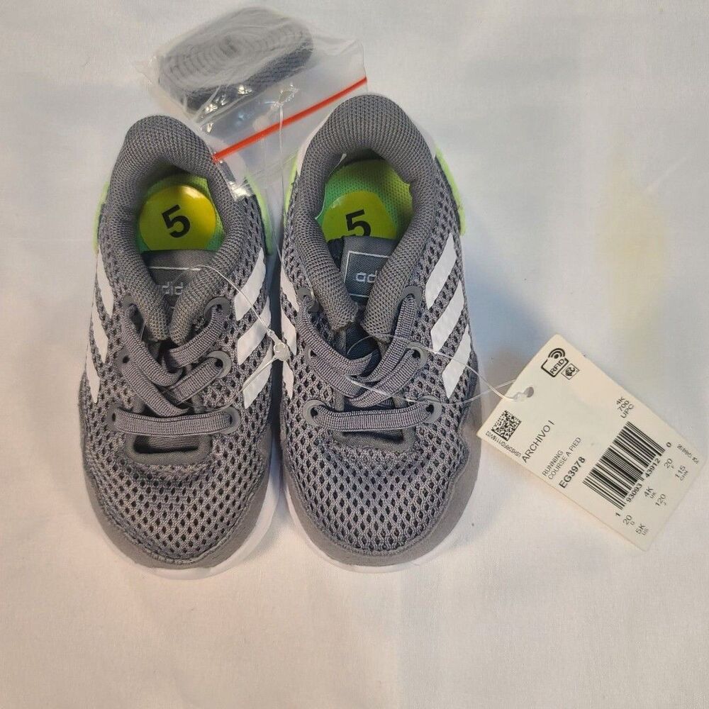 Adidas Archivo I Toddler Running Shoes Sz 5K Grey NWT